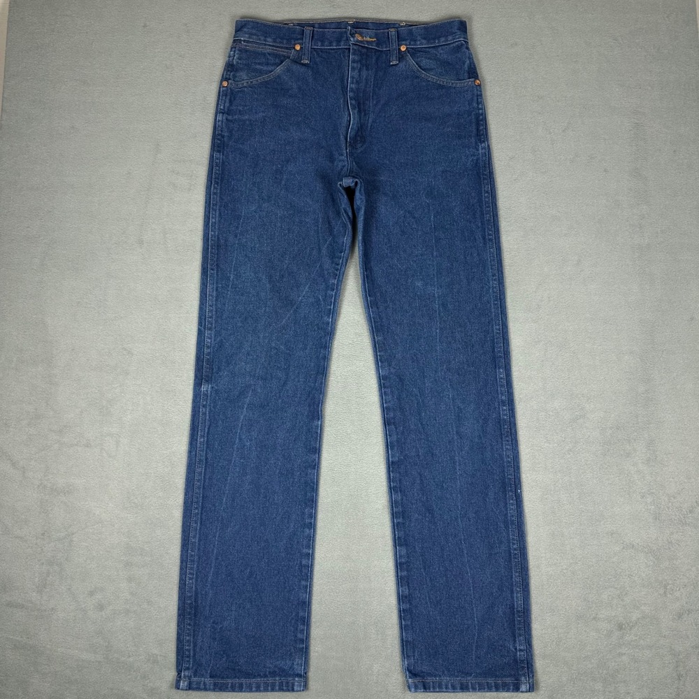 Vintage Wrangler Jeans Mens 31x34 Cowboy Cut 13MWZ Original Fit Dark Wash Denim - Picture 1 of 8